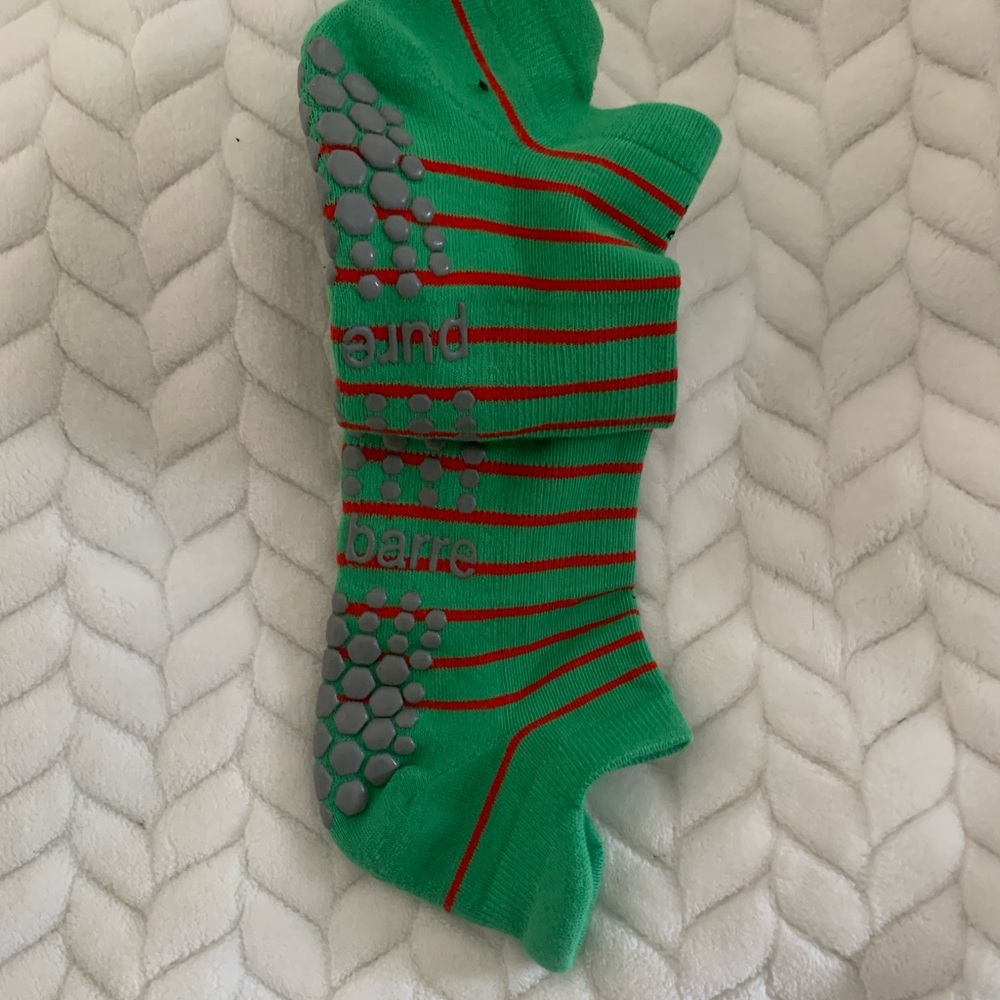 Pure Barre Green and Red Watermelon Grip Socks [Small] - Picture 4 of 4